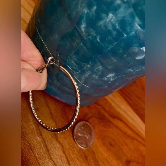 Sparkling Rhinestone Diamonte Hoops Silver NWOT
Diameter: 1.25” - Picture 4 of 10